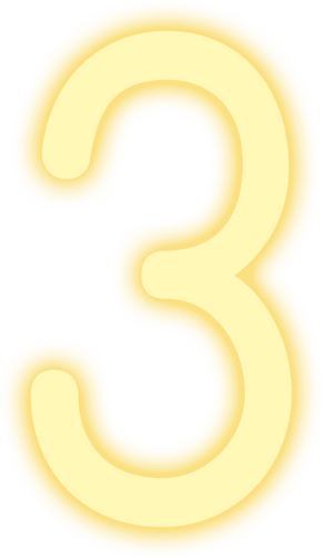 Yellow Neon Number 3