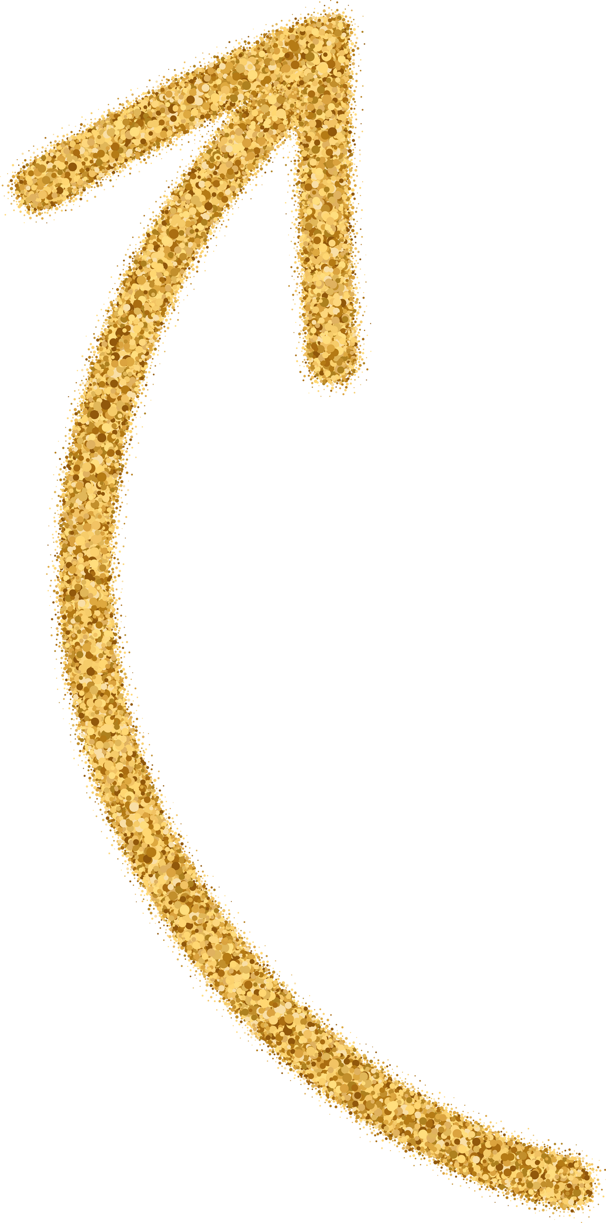 Golden glitter arrow up